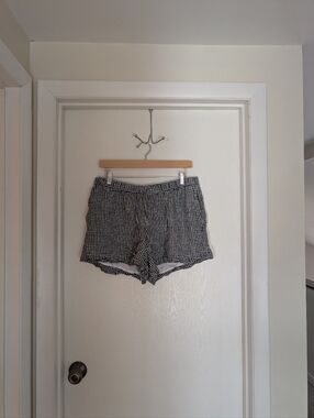 Abercrombie Size L regular Linen Blend Gingham Shorts